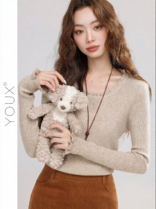 YOUXIANG | Áo Lót Len Vintage
