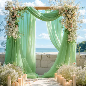 Sheer Fabric Background Curtains Table Runners Draperies Outdoor Party Decorations Chair Decorations Wedding Party Decorations