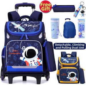 Di Te Ya Nuo | Waterproof Climbable Wheeled School Bag for Boys Grade 1-4