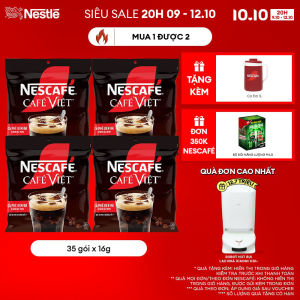 [ƯU ĐÃI THÁNG 10] [FREESHIP HCM] Combo 4 Bịch Cà phê đen Hòa tan NESCAFÉ CAFE VIỆT Vị Mạnh đặc trưng (Túi 35 gói x 16g)