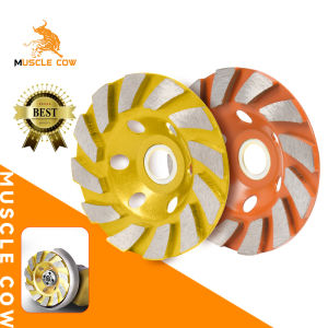 MUSCLE COW ใบเจียรปูน ขนาด 4 นิ้ว สำหรับขัดพื้นคอนกรีต ลบคมหินแกรนิต หินอ่อน หินทราย กระเบื้อง และแกรนิตโต้ ใช้ได้ทั้งแบบเปียกและแห้ง ผลิตจากเม็ดเพชรคุณภาพ จัดส่งแบบสุ่มสี