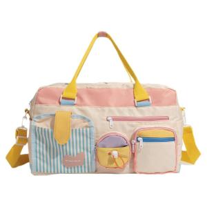 Large Capacity Womens Travel Bag Handheld Sport Fitness Storage Bag Crossbody Bag for Short Trips Lightweight Oxford Cloth