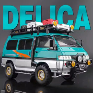 1:24 Mitsubishi Delica H2 Alloy Model Toy Diecast Car Doors Opened with Sound Light Pull Back Miniature Vehice Boy Birthday Gift