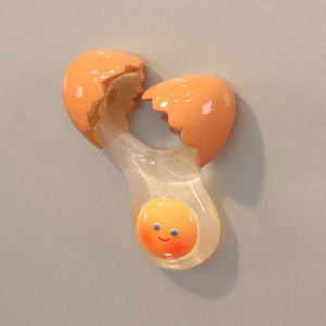 สติกเกอร์ติดตู้เย็นสำหรับอาหารเช้ารูปหัวใจนมไข่ไก่สติกเกอร์แม่เหล็กสำหรับเล่นอาหารจำลองสติกเกอร์แม่เหล็กเรซินสามมิติสำหรับตกแต่งรูปน้ำเต้า