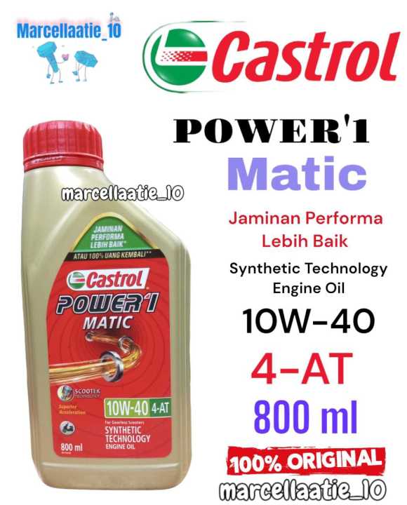 OLI MESIN CASTROL POWER1 MATIC 4T 10W-40 800 ML OLI CASTROL ORI OLI CASTROL  MURAH OLI CASTROL MATIC OLI CASTROL POWER1 MATIC 4T Lazada Indonesia