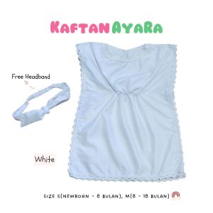 0-18 Bulan Kaftan Bayi Polos AyaRa free Headband Gamis Bayi
