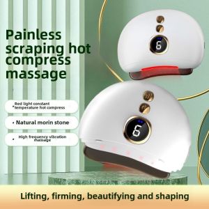 New Arrival Electric Gua Sha Scraping Massager Stone Scrapping Plate Beauty Neck Shoulder Facial Body Heating Scraping Lifting Massage Tool