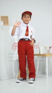 Setelan Seragam Sekolah SD Putih Merah: Baju Sekolah SD Putra Kelas 1-6