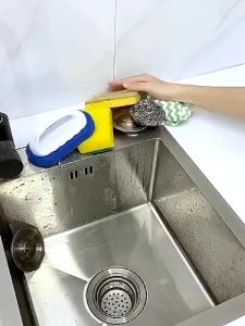HBM Rak Sponge Sabun Cuci Piring Nordic Wastafel Estetik Rak Penyimpanan Spon Dapur Kain Lap