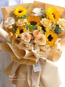 Thickened Flat Paper Art Paper Flower Bouquet Packaging Material Floral Pattern Gift Kraft Paper  Flower Bouquet Wrapping