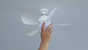 Socket Fan Light Small Ceiling Fans with Lights Dimmable for E26 Base Mini Ceiling Fan Light Quiet Fan Lamp for Bedroom Kitchen
