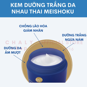 Kem nhau thai dưỡng trắng da mờ thâm nám chống lão hóa Meishoku Whitening 55g Nhật Bản