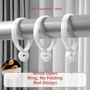 Roman Pole Curtain Rings Open Ring Hook Hanging Clamp Bath Curtain Rings round Ring Hook Snap Ring for Home Window Treatment