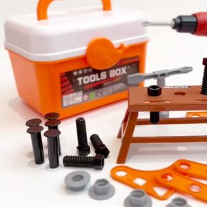 Tool Box Set Lengkap Anak 69PCS Set Alat Bor Simulasi Perbaikan Konstruksi Mainan Anak Laki-laki
