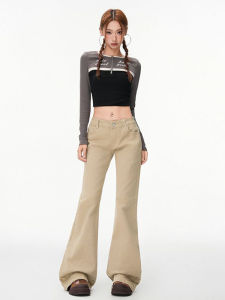 MZVZ | Quần Jeans Dáng Rộng Ống Xòe Thấp Gọn