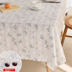 HOUGOUXIANG | Waterproof Oily-Resistant Easy-Clean Floral Tablecloth