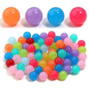 20pcs/lot 16mm Jelly Color Acrylic Beads Colorful Round Loose Spacer Beads For Jewelry Making DIY Necklace Bracelet Accessories