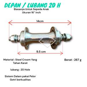 ( LUBANG 20 H ) Bos Tromol Hub Freehub Sepeda Anak Model Drat Ulir Croom Lobang 20H 20 H Hole As Boss Konis