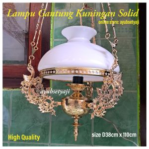 Lampu Gantung Kuningan Lampu LG01 antik mewah rumah Sultan Dekorasi Lampu Krobyong hiasan Ruangan Klasik antik Lilin Lampu robyong ukir vintage