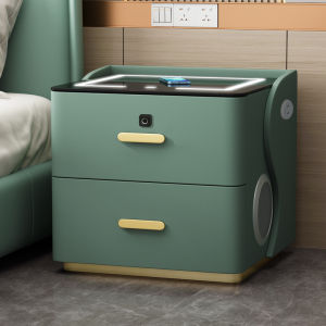Wireless Charging Bluetooth Speaker Lockable Bedside Cabinet