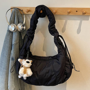 TANGKOU | Spacious Cloud Bag Cotton And Down Fabric Crossbody