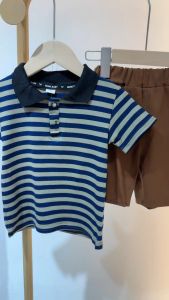 0-5 years baby boy set newborn korean baby boy clothes Striped short-sleeved slacks 2 piece set