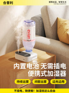 Portable Mini Ultrasonic Humidifier for Bedroom Office USB Powered Large Spray Quantity Rechargeable Water Bottle Included