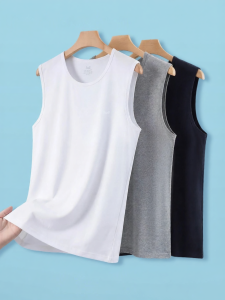 MiiOW | Mens Cotton Wide Shoulder Tank Top for Spring and Summer Exercise Underwear