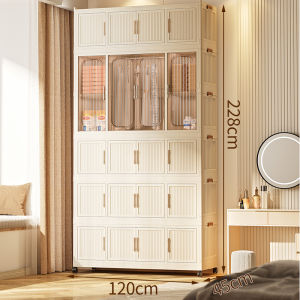 90/120cm Foldable Adult Wardrobe Bedroom Clothes Storage Cabinet Toy Organizing Cabinet Locker Kids Wardrobe
