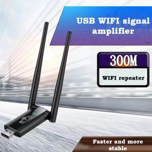 ♥คลังสินค้าพร้อม + Gratis Ongkir♥ตัวรับส่ง WiFi USB ตัวขยายไร้สายเราเตอร์ตัวขยายสัญญาณ WiFi Booster 2 4GHz