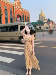 XUECAIQI | Spring Stylish Slimming Sun Protection Blouse and Flower Printed Dress Set