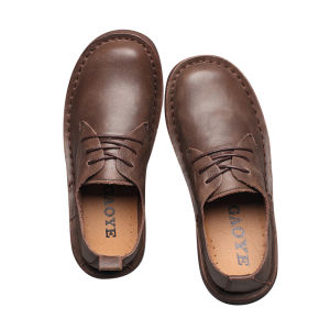 GaoYe | Big Head Shoes First Layer Cowhide Leather Big Head Leather Shoes Casual Work Shoes