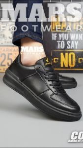 Mars x AMIGO Sepatu Sneakers Kerja Casual Pria Sepatu Sekolah Kuliah Hitam Cowok