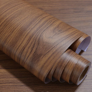 XIANXIANWUFANG | Furniture Renovation Self-Adhesive Wallpaper Thick Brown Walnut Wood Grain