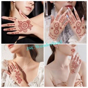 Henna Lace Tattoo Stickers Waterproof Sweat Long-Lasting 汉娜蕾丝纹身贴henna棕红色印度防水汗持久性感Tattoo