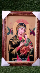 Bức Tranh Đức Mẹ Hằng Cứu Giúp Phong Cách Vintage 30x40cm - Quà Tặng Cầu Nguyện Phật Giáo