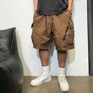 กางเกงขาสั้นทำงานชาย กางเกงขายาวทรงตรงสบายๆ สำหรับใส่กลางแจ้งในช่วงฤดูร้อน กางเกงขายาวแบบมีกระเป๋าแห้งเร็ว ผ้าโพลีเอสเตอร์
