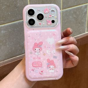 Sanrio | Fashion Cartoon Double-Layer Star My Melody Case For iphone 17 16 15 Pro Max Large Window Protective Shockproof Phone Cover