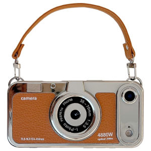 3D Vintage Camera Phone Case with Hand Strap for IPhone Air 17 16 15 14 13 12 Pro Max Plus 17Pro Shockproof Phone Leather Cover