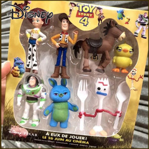 Disney | Disney Pixar 7pcs Toy Story 5 Action Figures Woody Jessie Buzz Lightyear Forky Pig Bear Figurine Model Doll Kids Birthday Gift
