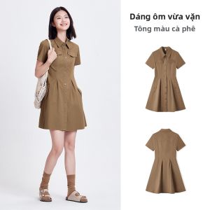 Semir | Đầm sơ mi nữ dáng ôm eo phong cách retro thường ngày
