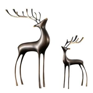 Luxurious Brass Deer TV Cabinet Decor Modern Minimalist Style Home Office Living Room Decorations High-end Desktop Ornament