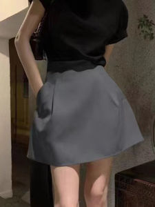 กระโปรงสั้นทรงโพลีเอสเตอร์เอวสูงป้องกันการสัมผัสได้ในช่วงฤดูร้อนปี 2025 สำหรับผู้หญิงวัย 18-24 ปี กระโปรงทรงโพลีเอสเตอร์สีเทา