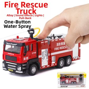 jiaye toys | Đồ Chơi Xe Cứu Hỏa Phun Nước Âm Thanh Kéo Lui Hợp Kim