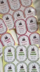 Arjuna Sticker Toples Kue Kering Custom Bentuk Oval Free Desain Hampers Cookies Lebaran Idul Fitri