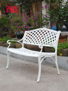 Western Window Outdoor Desk-Chair Courtyard a Double Chair Cast Aluminum Balcony Chair Park Chair Outdoor Bench European-Style Iron Bench