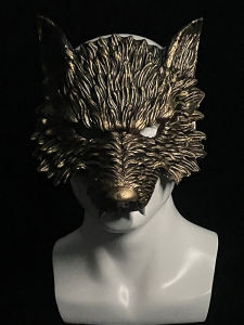 ผู้ชายสัตว์หน้ากากหัวหมาป่า Berya Fox Devil เด็กผู้ใหญ่ Pu ฮาโลวีนเครื่องแต่งกาย Fox มนุษย์หมาป่าฆ่า Props < Ne1> Party Supplies