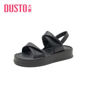 Sweet Fairy Tale Style Summer Sandals DUSTO Womens Slip-On Pure Color Thick Bottom Fashionable Beach Shoes DW23X0681A