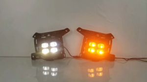 SNCN 2PCS 12V Car LED Daytime Running Headlamps For Toyota Land Cruiser LC200 2012 2013 2014 2015 Dynamic Daylights Yellow Signal Car DRL Foglamp