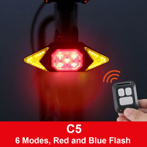Rear Light Bicycle Turn Signal USB Bike Tail Light Wireless Remote Control for Bicycle with Horn Mountain MTB Road Accessories